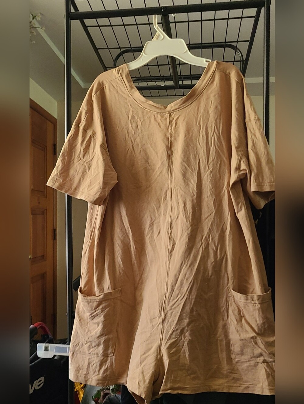 F.P. Inspired, Never Worn, S. Sleeve Pocket Shorts Romper, Deep V Back.